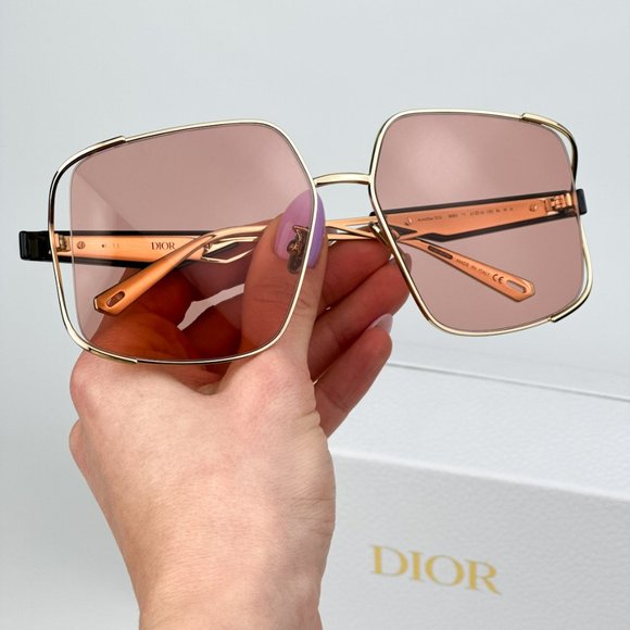Dior ARCHIDIOR S1U  B0E0 BRAND NEW Sunglasses Gold Pink Women Oversized Square main image 10